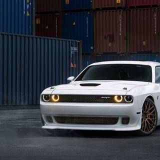 White Dodge Challenger wallpaper
