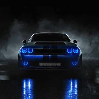 Neon blue phone wallpaper