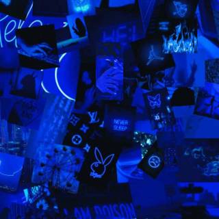 Neon blue phone wallpaper
