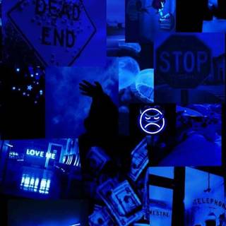 Neon blue phone wallpaper