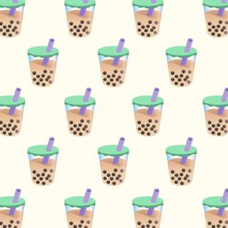 Boba tea desktop wallpaper