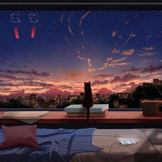 Anime cat desktop wallpaper