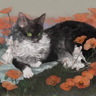 Anime cat desktop wallpaper