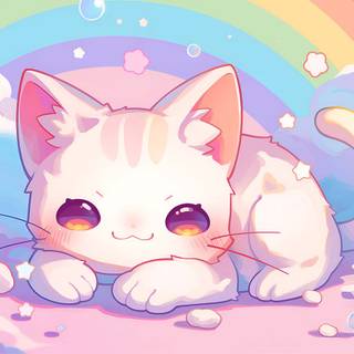 Anime cat desktop wallpaper