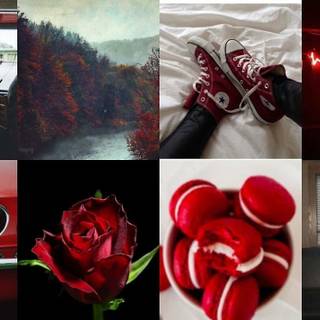 Red collage desktop wallpaper