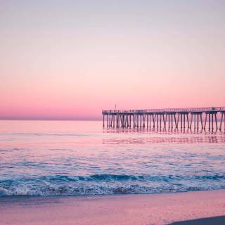 Pink beach desktop wallpaper