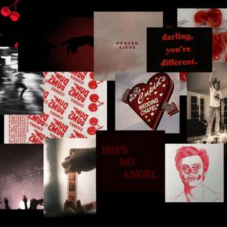 Red collage desktop wallpaper