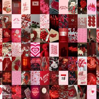 Red collage desktop wallpaper