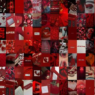 Red collage desktop wallpaper
