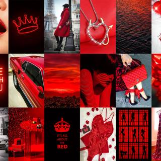 Red collage desktop wallpaper