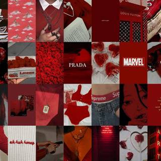 Red collage desktop wallpaper