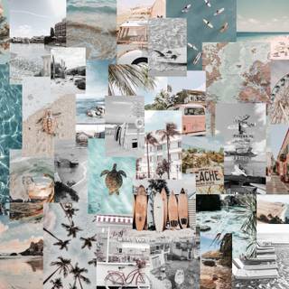Beach collage desktop wallpaper