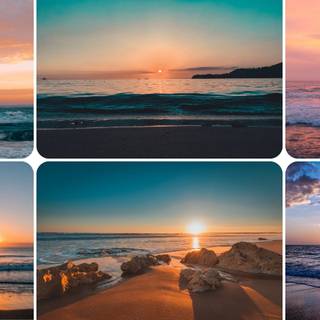Beach collage desktop wallpaper