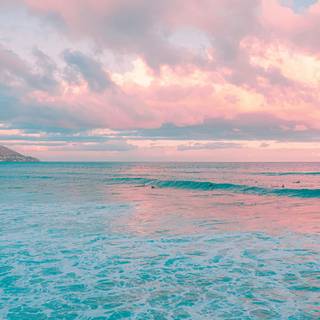 Pink beach desktop wallpaper