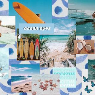 Beach collage desktop wallpaper