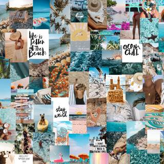 Beach collage desktop wallpaper
