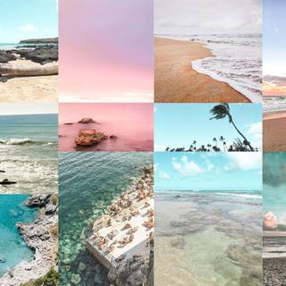 Beach collage desktop wallpaper