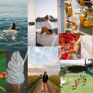 Beach collage desktop wallpaper