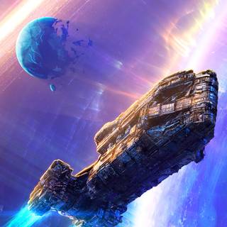 Spaceship mobile wallpaper