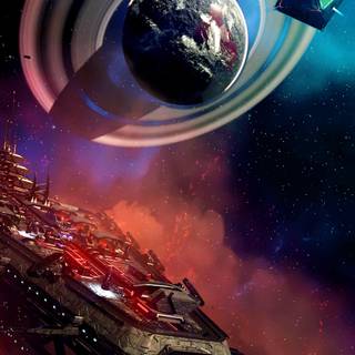 Spaceship mobile wallpaper