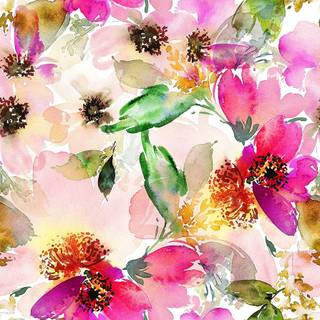 Summer flowers watercolour wallpaper