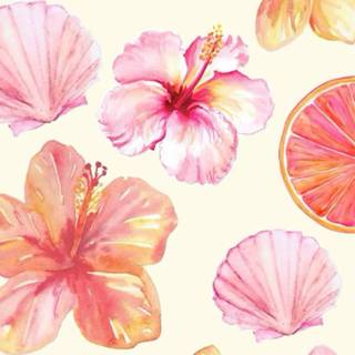 Summer flowers watercolour wallpaper