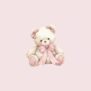 Coquette bow bear wallpaper