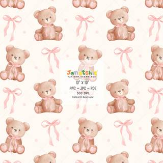 Coquette bow bear wallpaper
