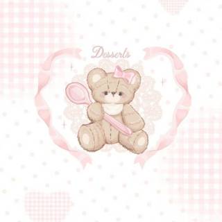 Coquette bow bear wallpaper