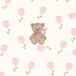 Coquette bow bear wallpaper