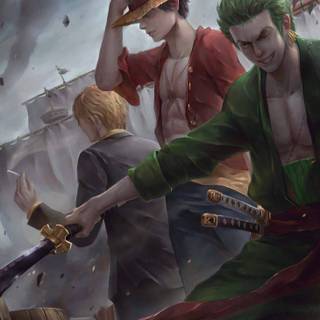 Zoro Luffy and Sanji wallpaper