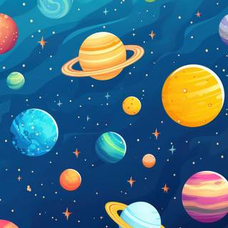 Cartoon planets wallpaper