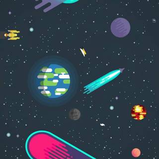 Cartoon planets wallpaper