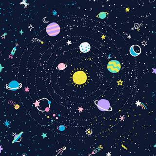 Cartoon planets wallpaper