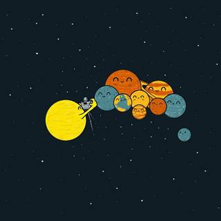 Cartoon planets wallpaper