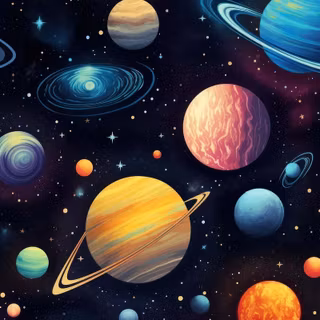 Cartoon planets wallpaper