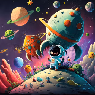 Cartoon planets wallpaper