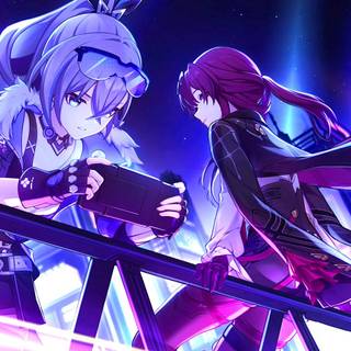 Anime purple PS5 wallpaper