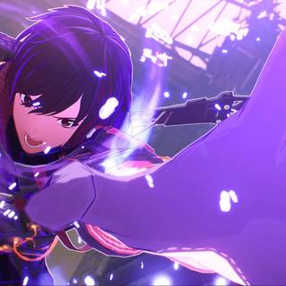 Anime purple PS5 wallpaper