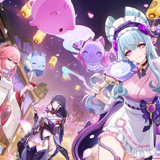 Anime purple PS5 wallpaper