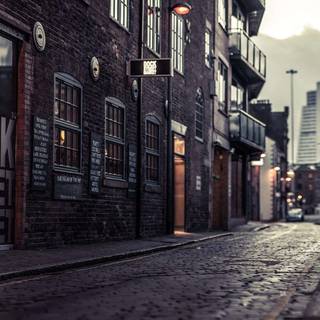 Brick road wallpaper