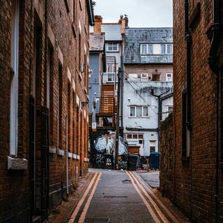 Brick road wallpaper