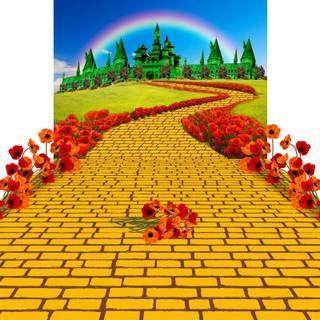 Brick road wallpaper
