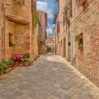 Brick road wallpaper