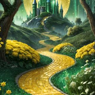 Brick road wallpaper