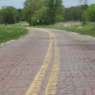 Brick road wallpaper
