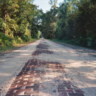 Brick road wallpaper