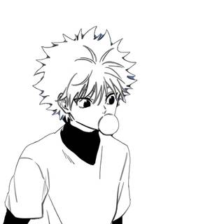 Killua black and white wallpaper