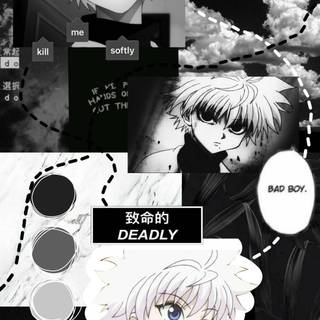 Killua black and white wallpaper