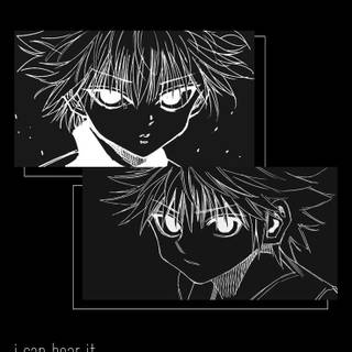 Killua black and white wallpaper